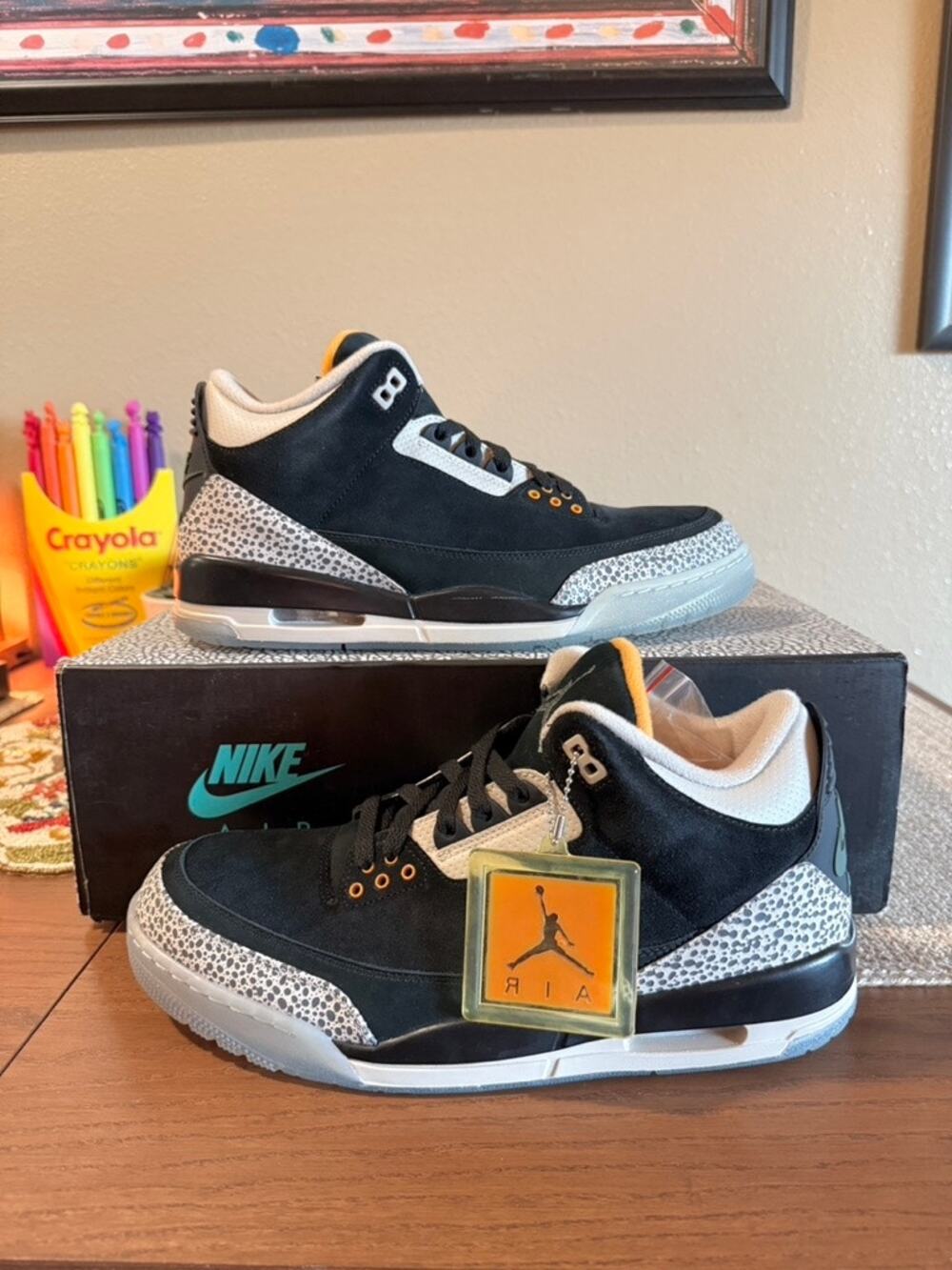 Jordan 3 Retro atmos Pack Black Safari Cement Oregon 923096 001 No Air Max 1
